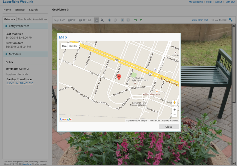 HOWTO: Add Google Map To View GeoTag Coordinates In WebLink 9.x