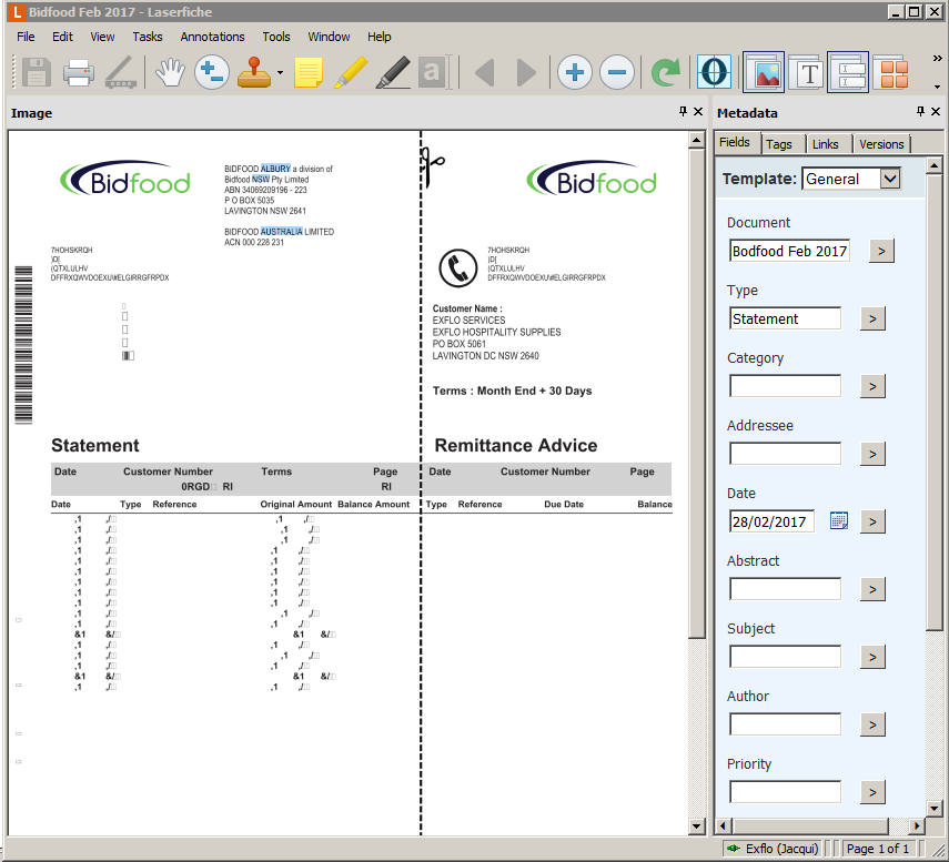 Showing symbols instead of text laserfiche answers