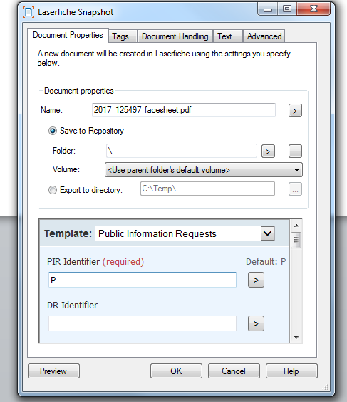 Laserfiche Snapshot Document Properties Laserfiche Answers 8542