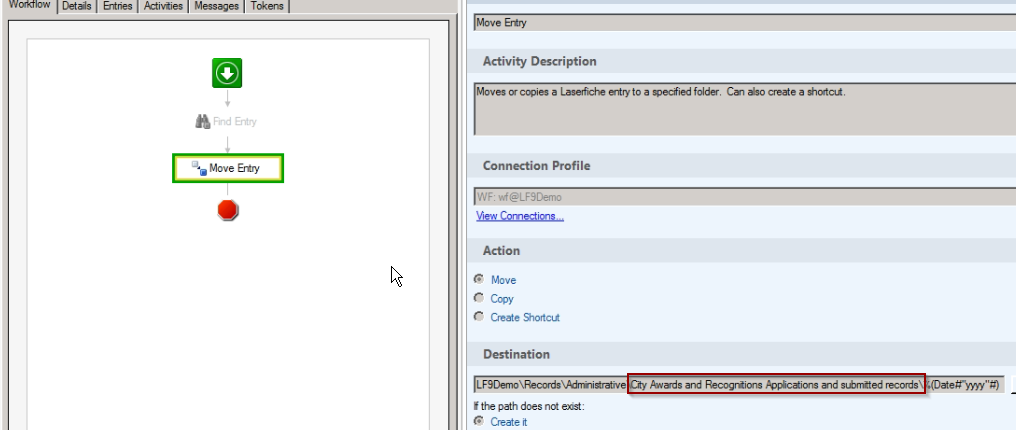 Laserfiche Workflow Instance for Moving a document to a Record Series WITHOUT a - in the name.png