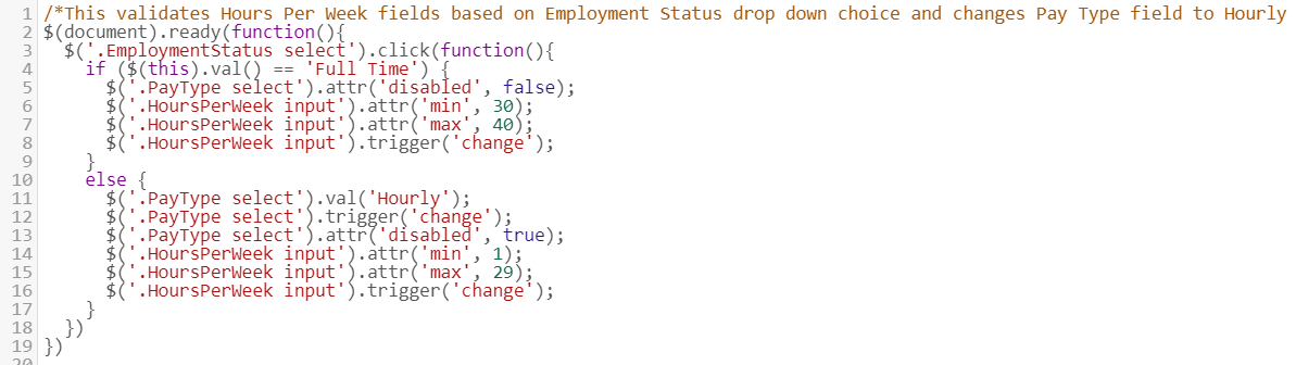 JavaScript for Validating Hours Per Week Field Based on Employment Status Drop-down Selection.png