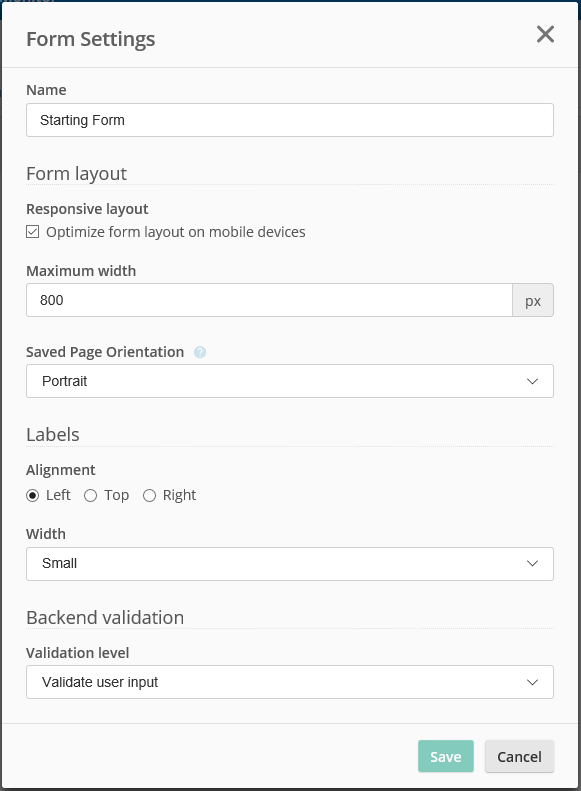 How to change backend validation laserfiche answers