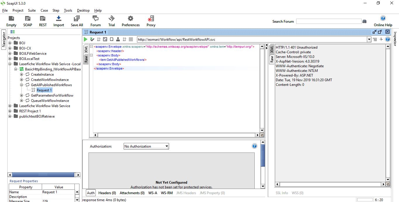 calling workflow web service methods using Soap UI Tool - Laserfiche ...