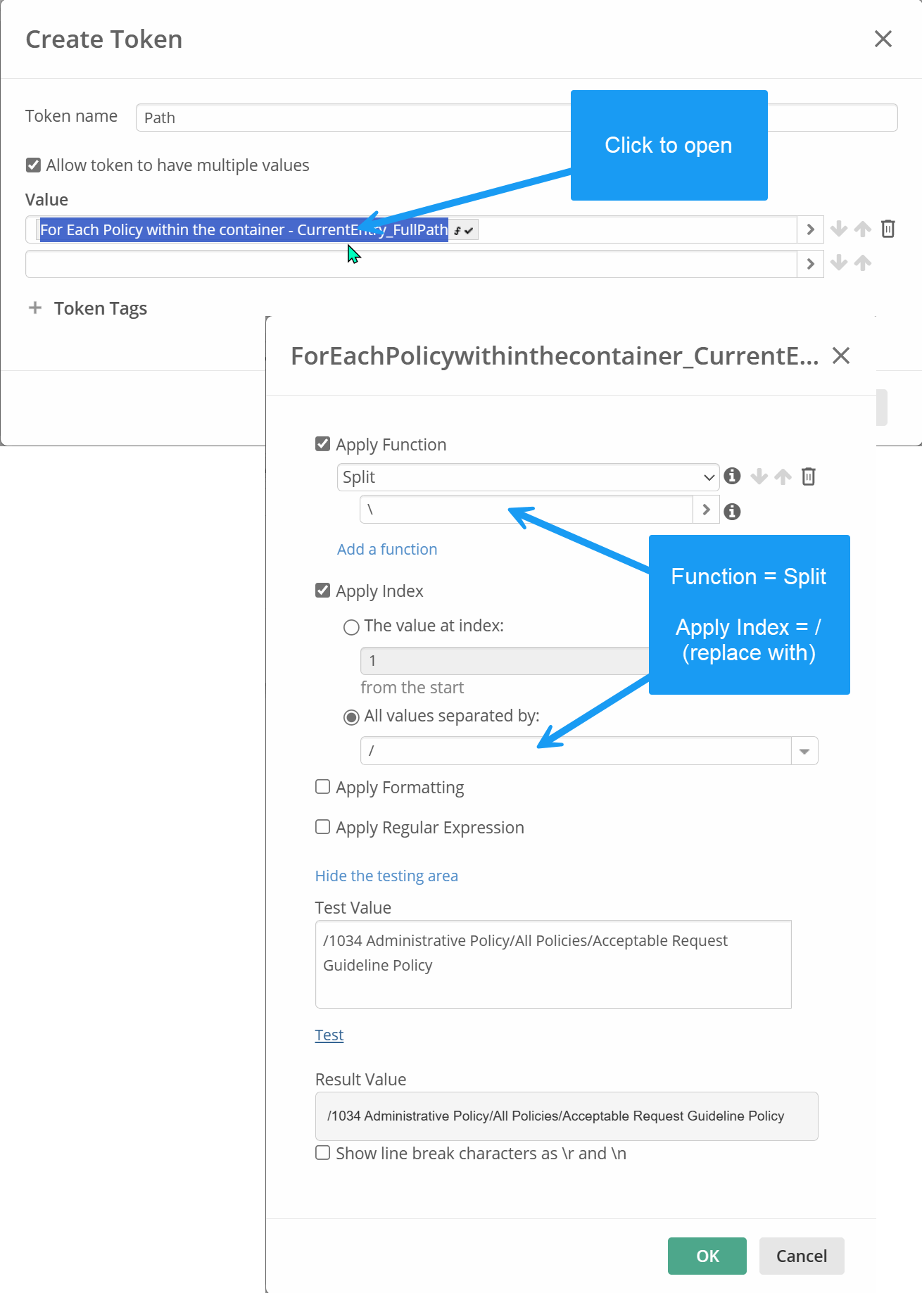 How to use search and repolace in the token editor.gif
