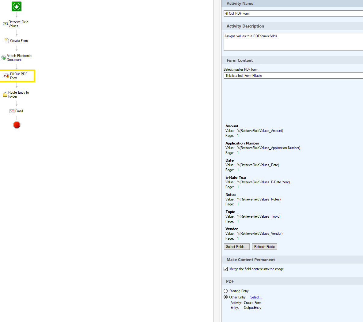 Workflow To Fill A Pdf Form Using Variables From Laserfiche Forms Then Storing The Filled Pdf 8315