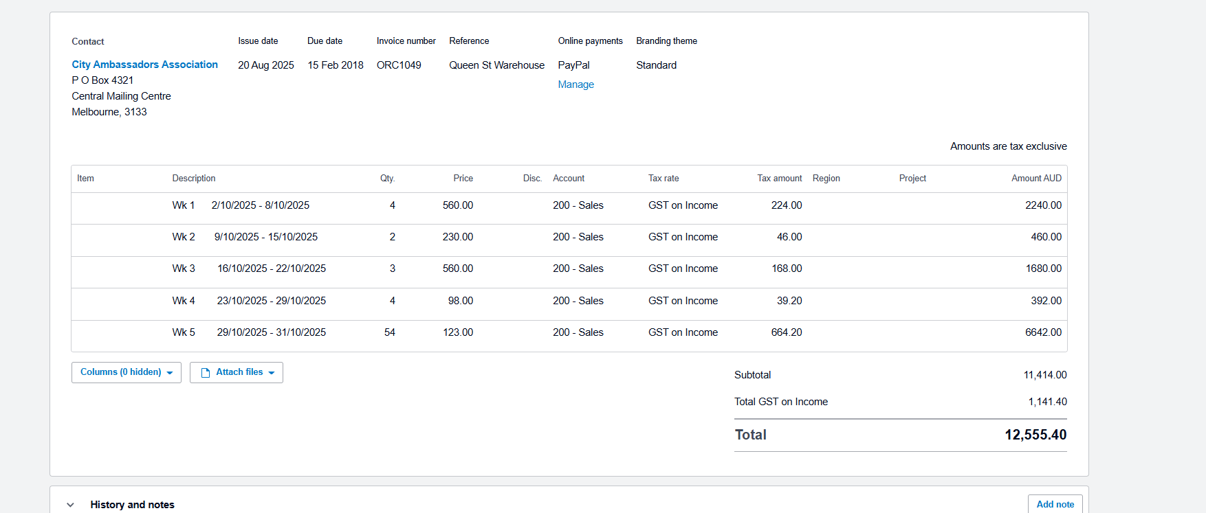 Result of LF API Invoice Creation in Demo Xero Account.png