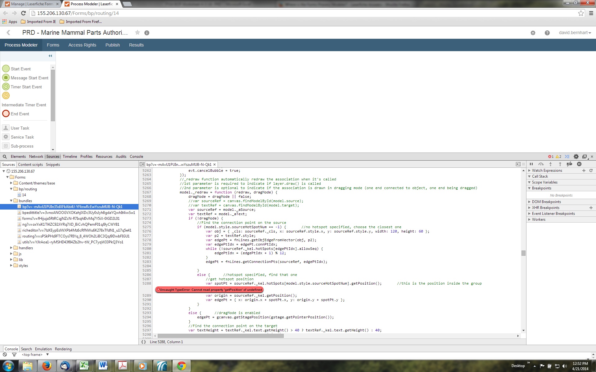Blank Process Modeler Error Msg.jpg