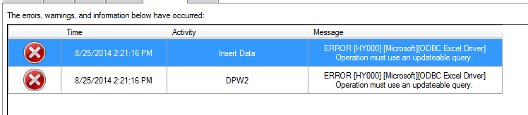 Trying To Insert Data Into Excel And Get 